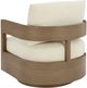 Signature Design by Ashley® Serene Bay Dark Brown/White Aluminum/Fabric Outdoor Swivel Glider-3