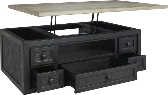 Signature Design by Ashley® Foyland Brown Lift-Top Coffee Table with Black Base -2