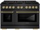 ZLINE Autograph Edition Paramount 48" 6.7 cu. ft. Black Stainless Steel with Champagne Bronze Helix Handle and Knob Accents Double Oven Dual Fuel Range with 8 Burner Gas Cooktop-0