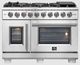 FORNO® Capriasca 48" Stainless Steel Pro Style Gas Range-0