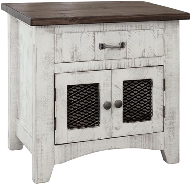 International Furniture Direct Pueblo White Nightstand-0