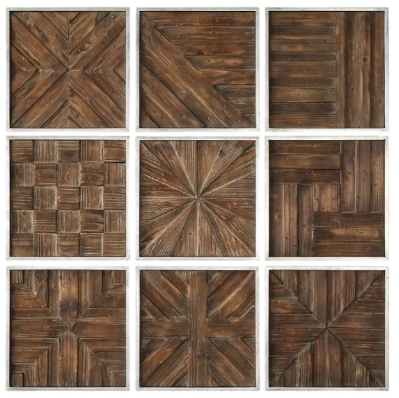 Uttermost® 9-Piece Bryndle Squares Wood Wall Decor Set-0