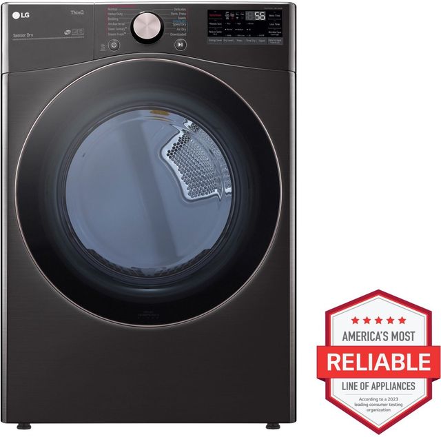 LG 7.4 Cu. Ft. Black Steel Smart Wi-Fi Enabled Front Load Gas Dryer with TurboSteam™ and Built-In Intelligence-2