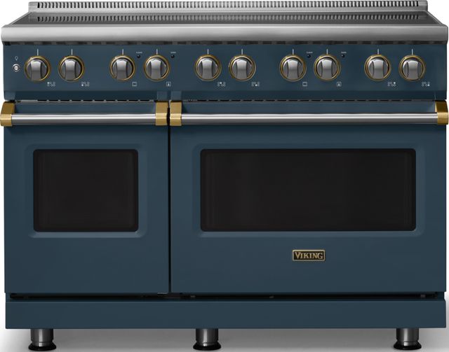 Viking® 5 Series 48" Squall Pro Style Induction Range with Brushed Brass Trim-0