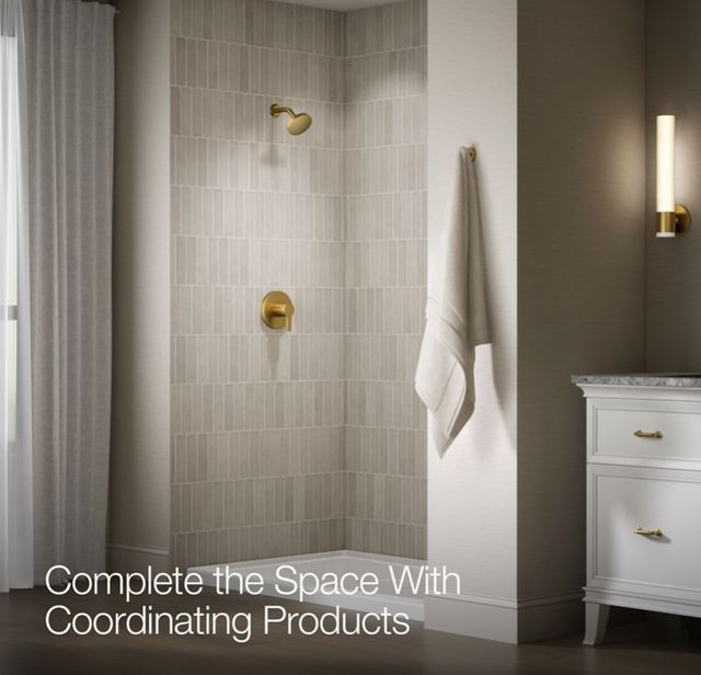 KOHLER® Elate® Rite-Temp® Vibrant Brushed Moderne Brass Shower Trim Kit-4