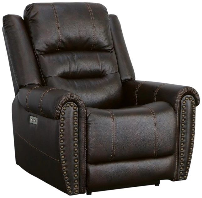 Flexsteel® Oscar Brown Power Recliner with Power Headrest