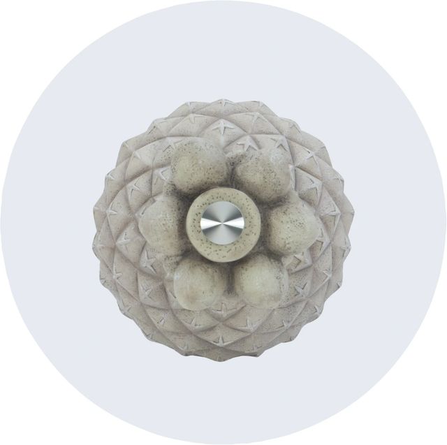 Powell® Penelope Glass Top Pineapple Side Table with Cream Base-1