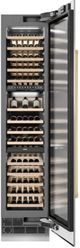 ZLINE Autograph Edition 18 in. 9 Cu. Ft. Triple Zone 68 Bottle Right Hinge Column Wine Cooler in Satin Stainless Steel with Polished Gold Accents-3