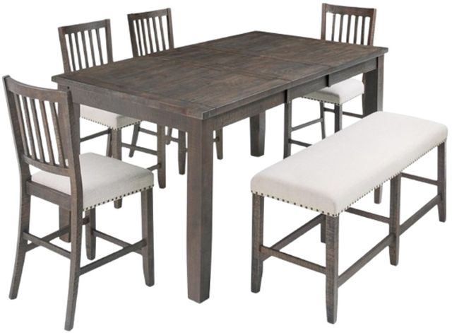 Jofran Inc. Willow Creek 6-Piece Beige/Wire Brushed Counter Dining Set-2