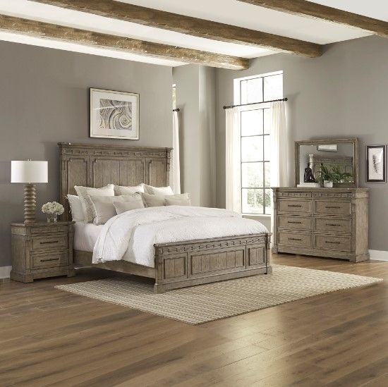 Liberty Furniture Town & Country 4-Piece Dusty Taupe Queen Bedroom Set-5