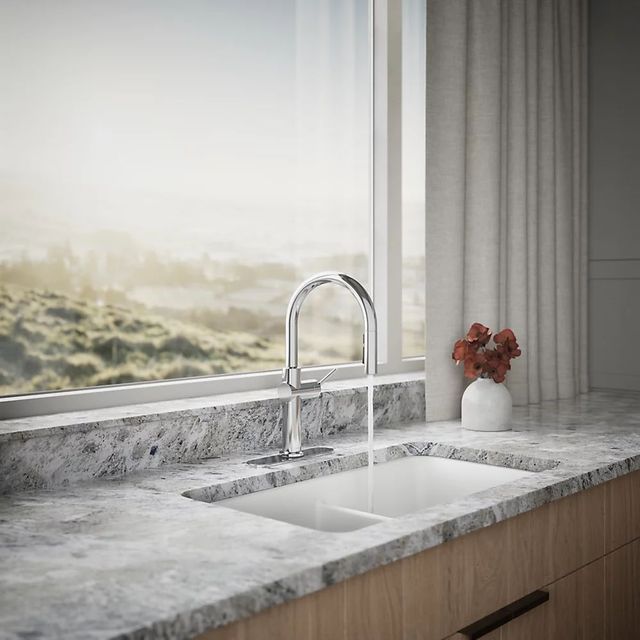 KOHLER® Crue® Polished Chrome Kitchen Sink Faucet with Three-Function Sprayhead-3