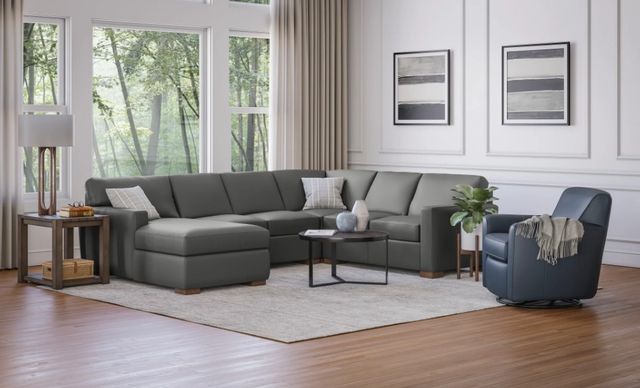 Flexsteel® Customizable Kingman Leather Swivel Glider-1