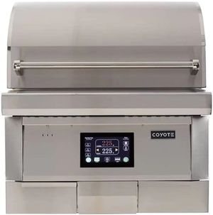 Front view of the Coyote® 28" Stainless Steel Built In Wood Pellet Grill