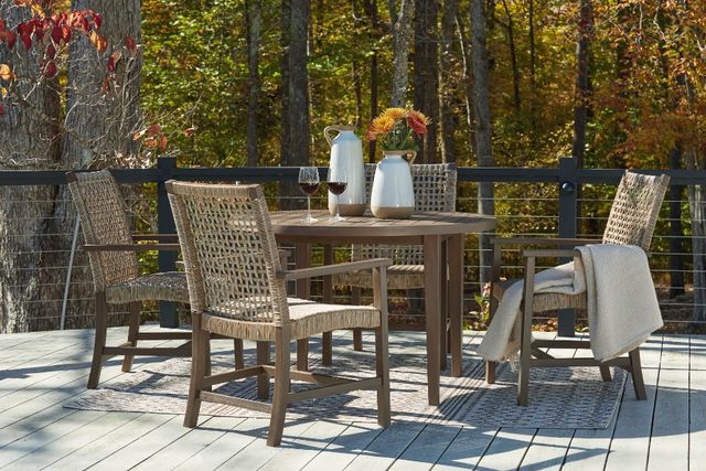 Signature Design by Ashley® Germalia 5-Piece Brown Outdoor Dining Set-3