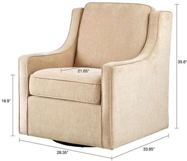 Olliix by Madison Park Cream Harris Chenille Swivel Chair-1