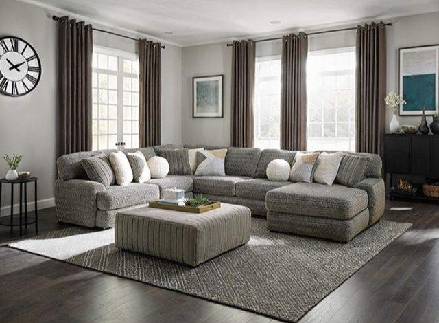 Furniture of America® Elmhurst Charcoal U-Shaped Sectional-0