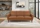 Monarch Specialties Inc. Cognac 77" Faux Leather Sofa with Walnut Wood Legs-1