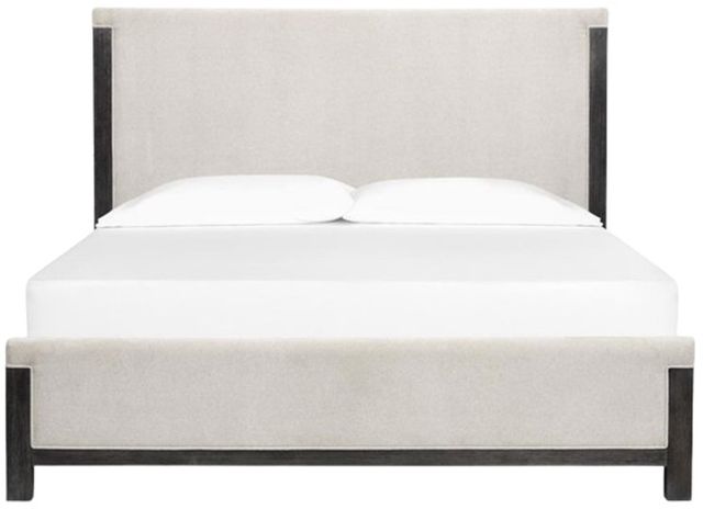 Magnussen Home® Plum Creek Elite Dove/Ravenwood Black King Upholstered Panel Bed-1