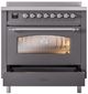 Ilve® Nostalgie II Series 36" Matte Graphite Pro Style Induction Range-2