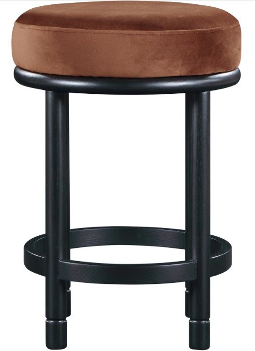 Meridian Furniture Monette Cognac/Black Upholstered Counter Stool-1