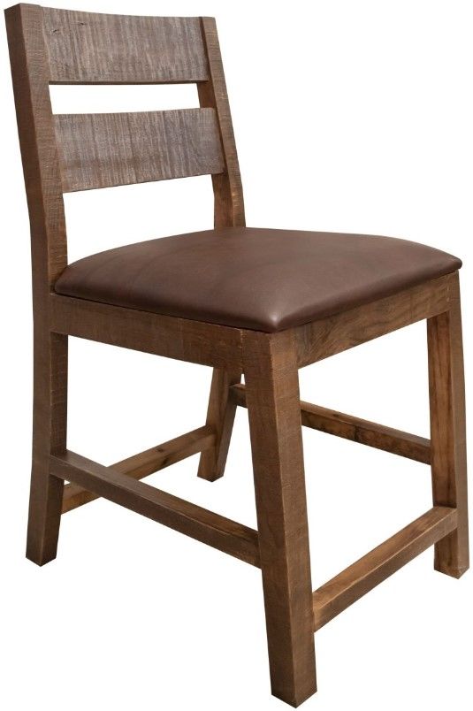 International Furniture Direct Antique Brown 30" Upholstered Bar Stool-0