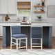 Linon Ramsey 2-Piece Blue Stripe/White Counter Stool-1