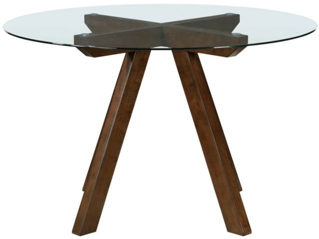Homelegance®  Aiden Glass Top Dining Table with Brown Base-2