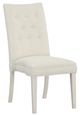 Fairfield® Customizable Entree Dining Concave Tall Back Armless Stack Dining Chair with Linen Legs and Buttons-0