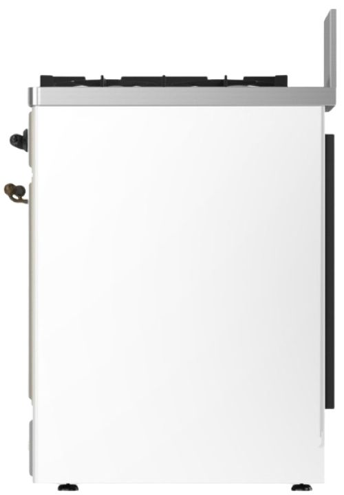 Ilve® Majestic III 30" White Pro Style Dual Fuel Natural Gas Range with Solid Door and Burnished Trim-3