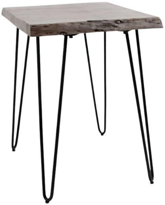 Jofran Inc. Nature's Edge Slate Chairside Table with Black Base-0