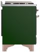 Ilve® Majestic III 48" Emerald Green Pro Style Dual Fuel Liquid Propane Range with French Top and Copper Trim-4