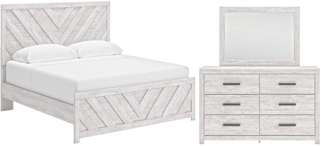 Cayboni Queen Panel Bed - Whitewash Cayboni Queen Panel Bed - Whitewash