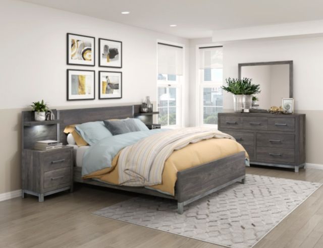 Homelegance® Zephyr Antique Silver/Brownish Gray Full Panel Bed-1
