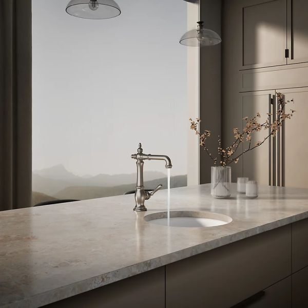 KOHLER® Artifacts® Vibrant Stainless Single-Handle Bar Sink Faucet-2