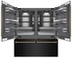 ZLINE Autograph Edition 72"  39.6 Cu. Ft. Black Stainless Steel French Door Built-In Bottom Freezer Refrigerator with Water Dispenser and Ice Maker in Graphite Gray Interior and Polished Gold Helix Handles-3