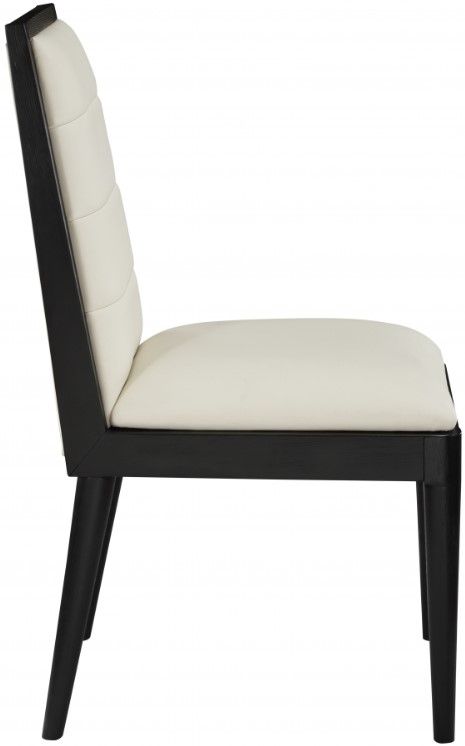 Meridian Furniture Bristol Cream/Black Vegan Leather Dining Chair-2