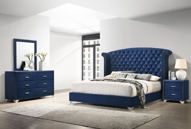 Coaster® Melody 4-Piece Pacific Blue California King Panel Bedroom Set-1