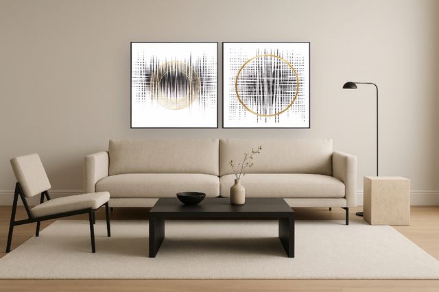Classy Living 2-Piece Gilded Harmonics Geometric Wall Art Set-1