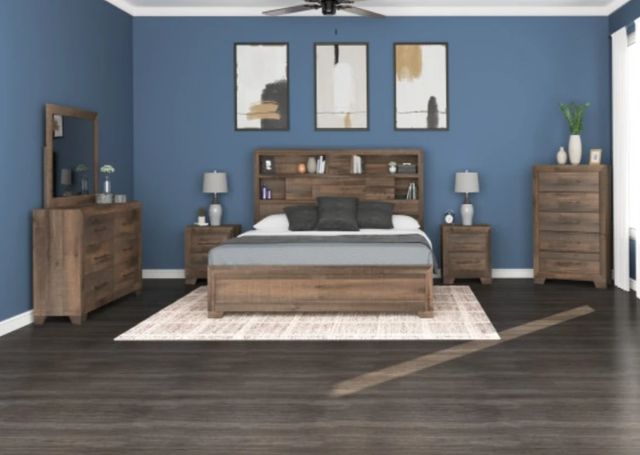Emerald Home Peyton Brown Queen Bookcase Bed-1