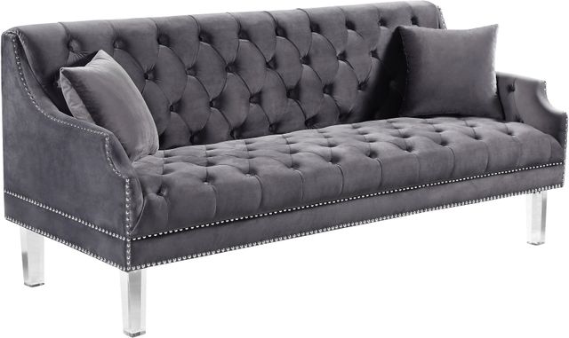 Meridian Furniture Roxy Grey Velvet Sofa-0