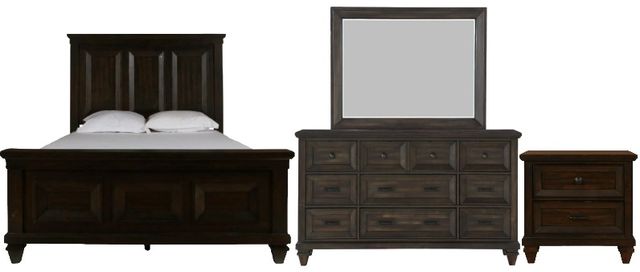 New Classic® Home Furnishings Sevilla 4-Piece Walnut King Panel Bedroom Set-0