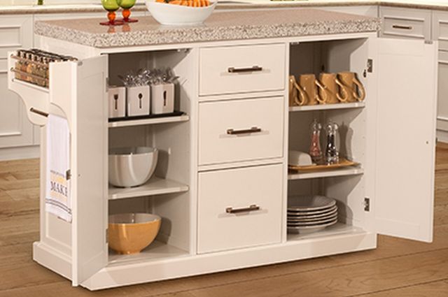 HH2 Home Brigham Creamy White Kitchen Island with Granite Top-4