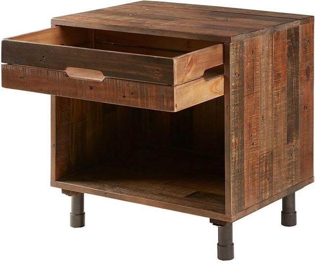 Olliix by INK+IVY Light Brown Multi Renu Solid Wood Nightstand-1