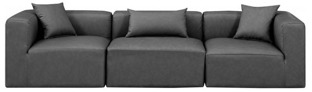 Meridian Furniture Cube 3-Piece Gray Vegan Leather Modular Sofa-1