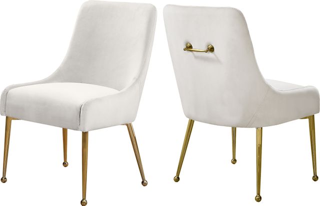 Meridian Furniture Owen Cream Velvet Dining Chair-3