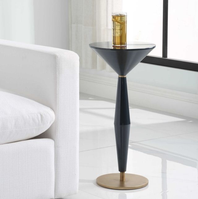 Uttermost® Luster Navy Blue Accent Table-1