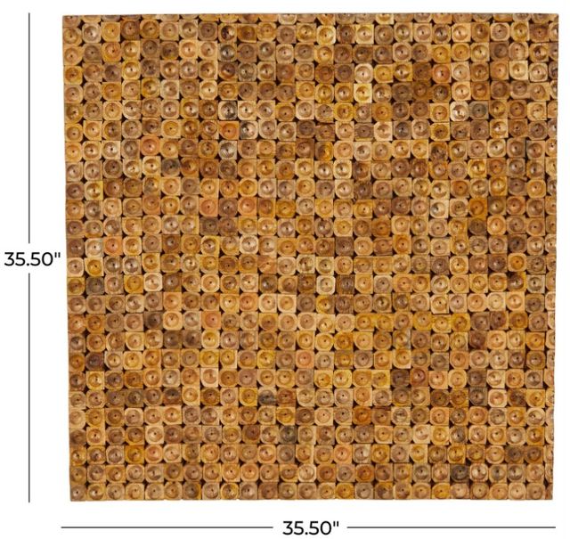Deco Marche Brown 36'' Stacked Tree Trunk Wall Decor-3