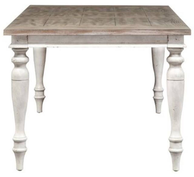 Liberty Furniture Whitney Weathered Gray Rectangular Dining Table with Antique Linen Base-3