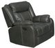 American Wholesale Furniture Gin Rummy Charcoal Manual Recliner-0
