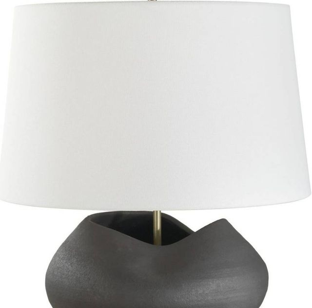 Uttermost® Nocturne Aged Black Table Lamp with Brass Accent-4